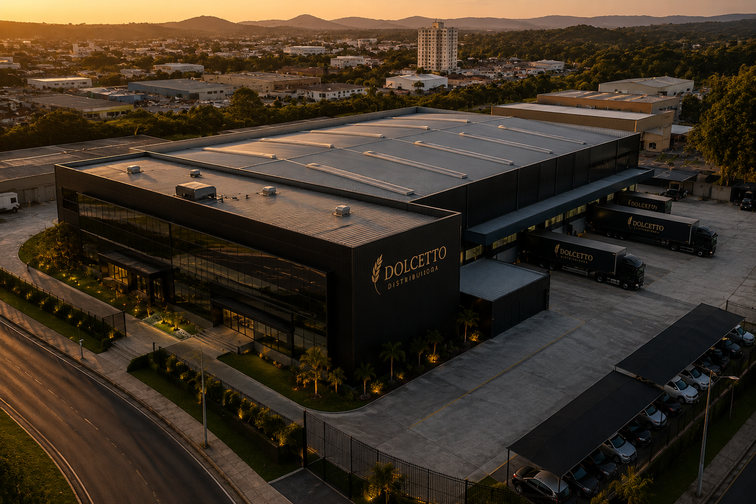 Vista aérea do Centro de Distribuição Dolcetto em Joinville/SC